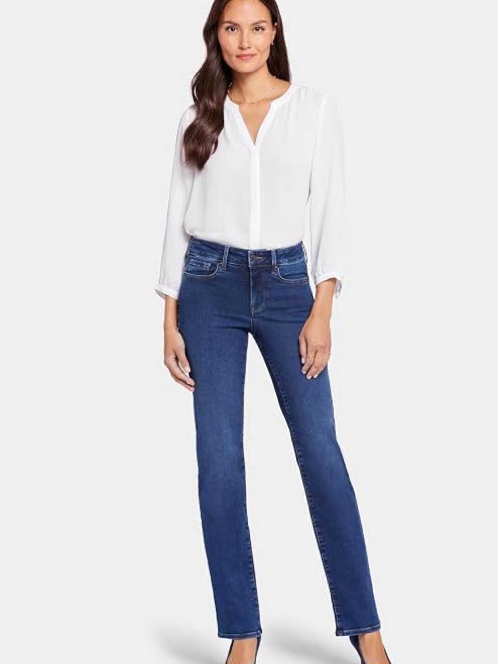 NYDJ Women's Straight-Leg Jeans in Medium Blue